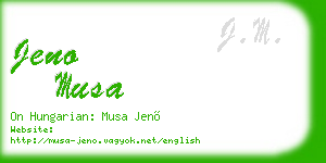 jeno musa business card